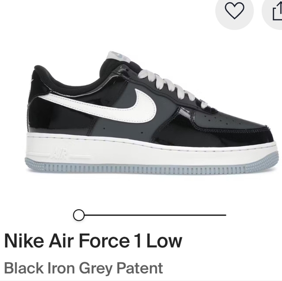 Nike Other - Nike Air Force 1 Low (2025) Black Iron Gray Patent Mens 10 Women 11.5 EUC OG BOX